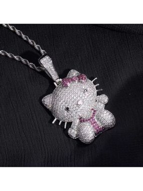 Hello Kitty Rhinestone Necklace with Chain